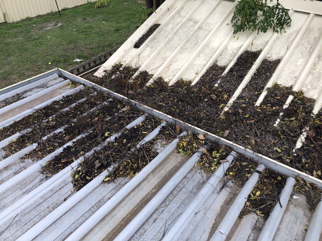 Blocked roof gutters